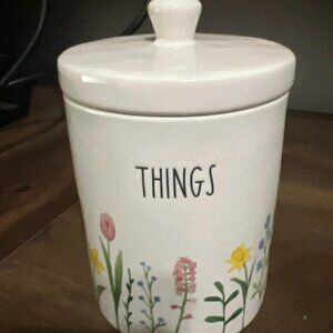 Rae Dunn Things Canister with Flowers